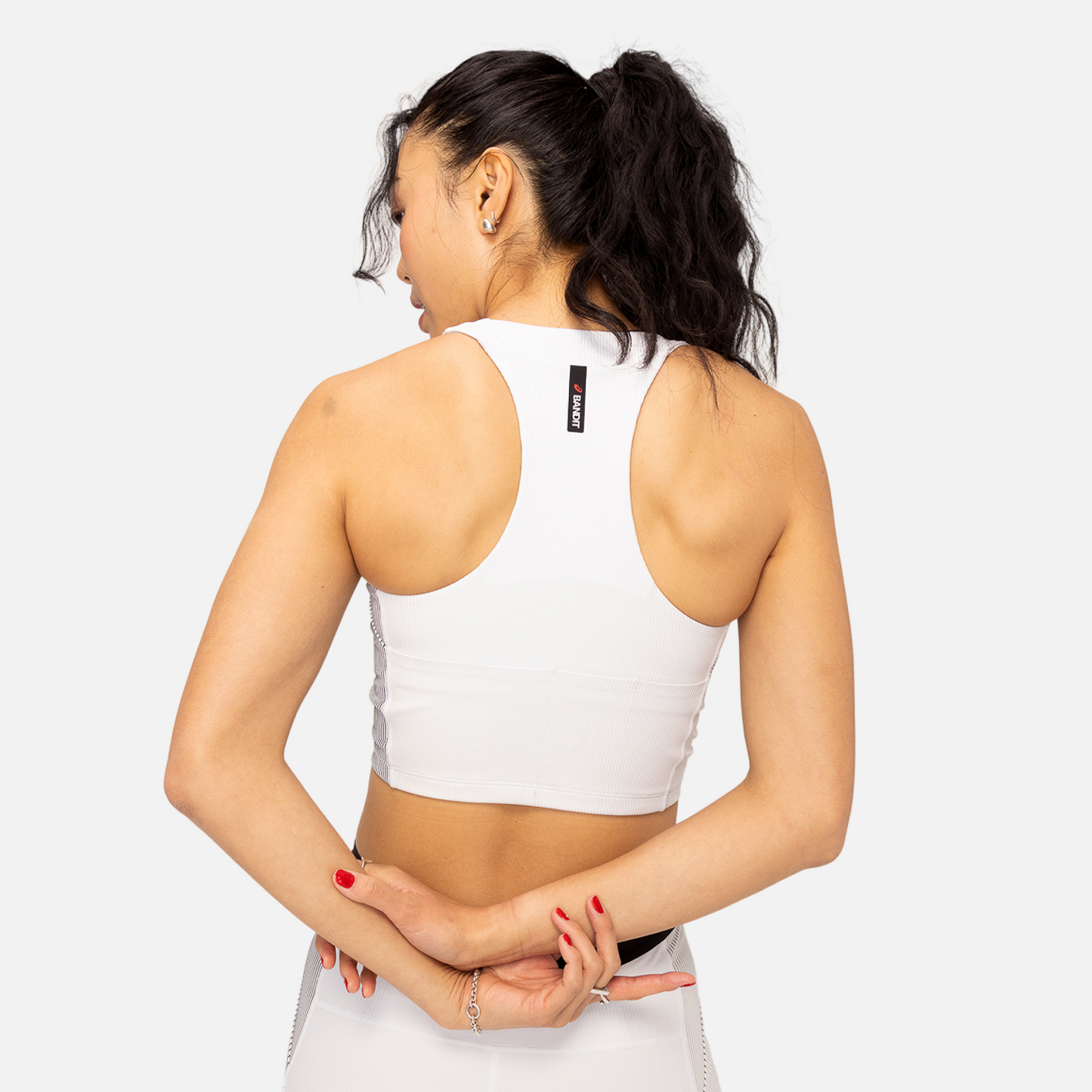 Cadence Stripe™ Zip Front Race Crop - Bandit x ASICS - Women's